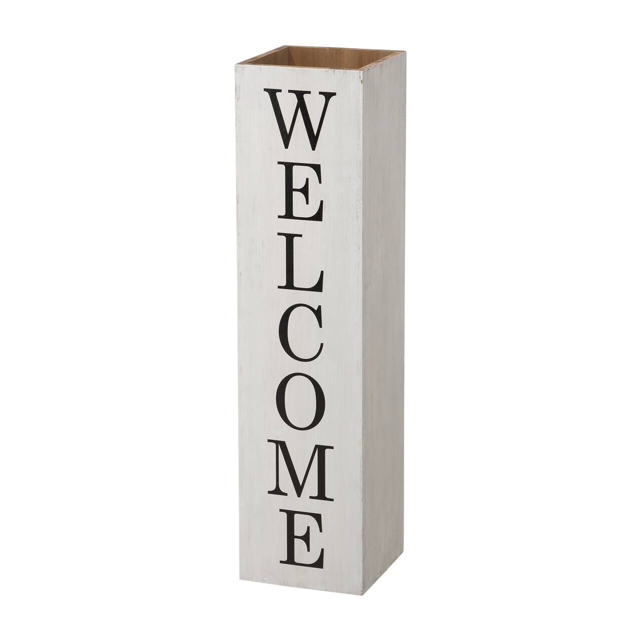Glitzhome® 30" Double Sided Whitewashed Wooden Porch Vase